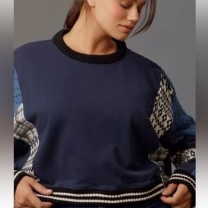 NWT Anthropologie Pilcro Mixed Media Pullover Sweatshirt Plus Size 3x